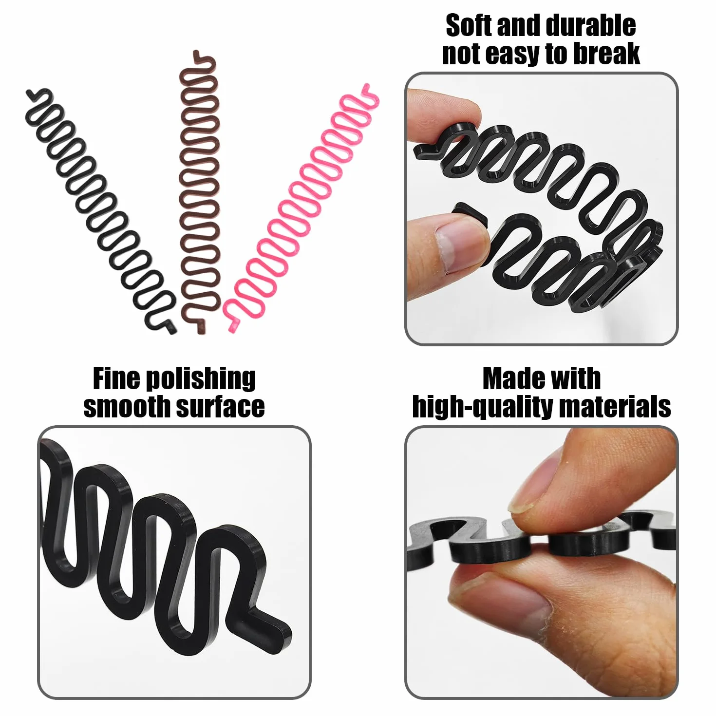 Ensemble d'Outils de Tressage de Cheveux 3 Tresses À Chevrons 1 Peigne 2 Tire-Cheveux