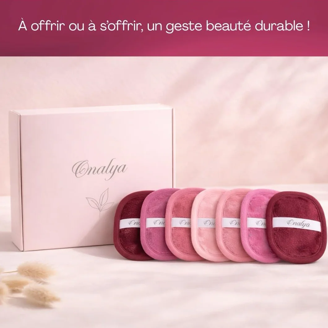 Lingettes Démaquillantes Lavables Microfibre Lot de 7 – Réutilisables Peaux Sensibles Alternative Écologique