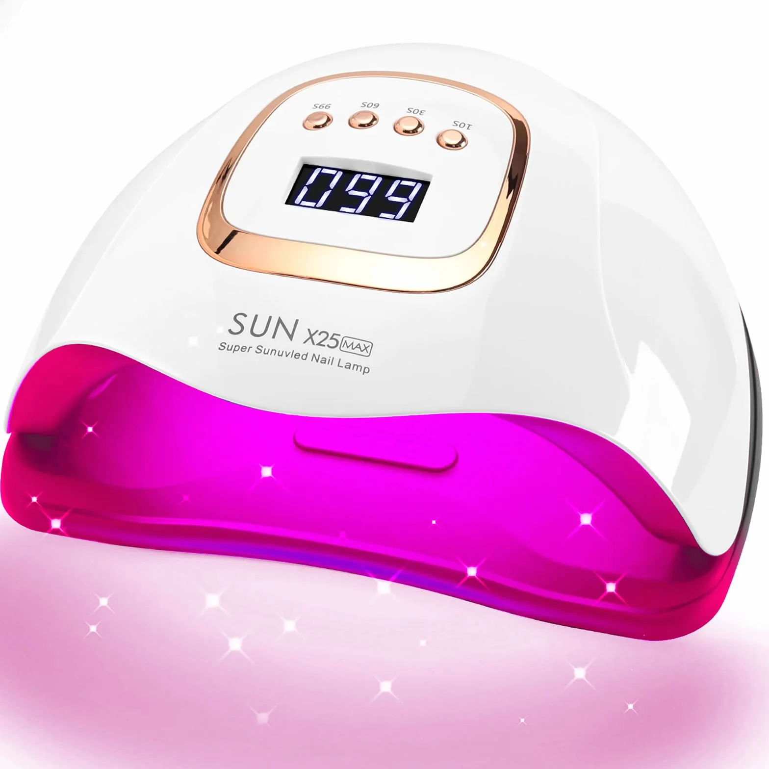 Lampe UV Ongles 380W,Séchoir LED Professionnel pour Vernis Gel avec Capteur Automatique&4 Minuteries,Lampe UV/LED pour Maison&Salon