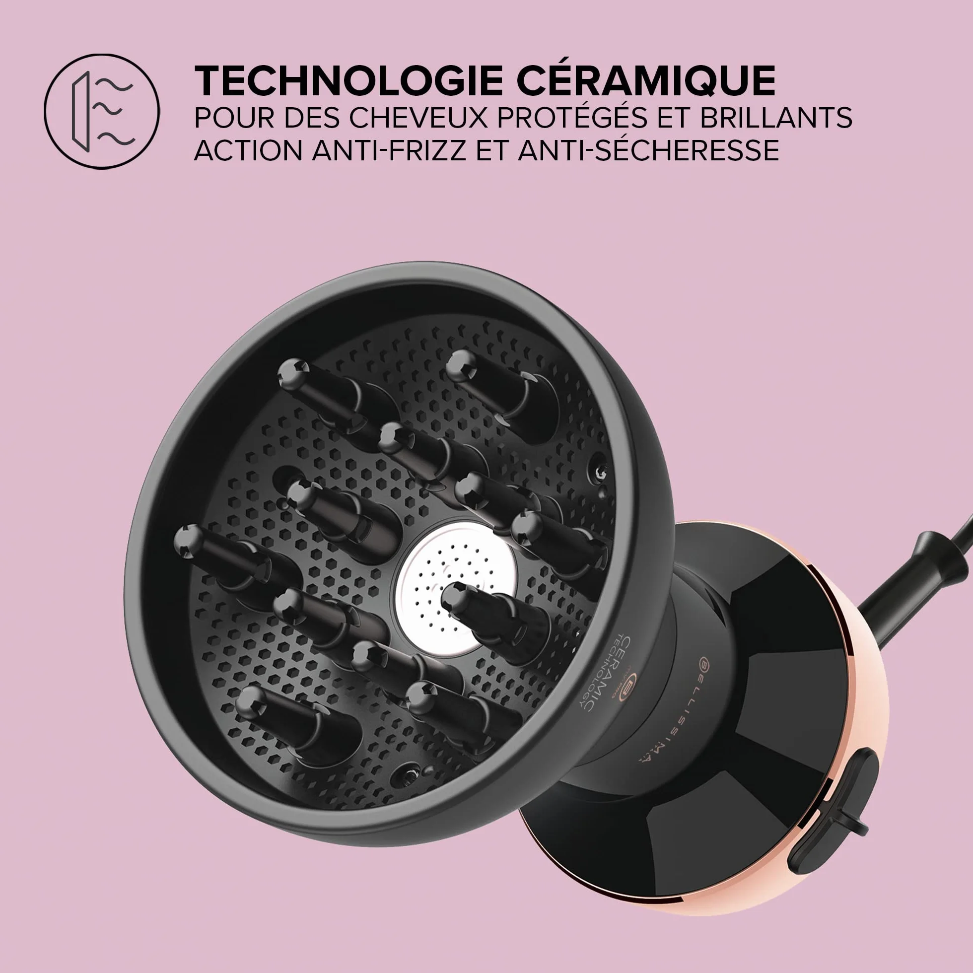 Bellissima My Pro Diffon Ceramic Sèche-cheveux Diffuseur Tout-en-Un 700 W Technologie Céramique 2 Puissances