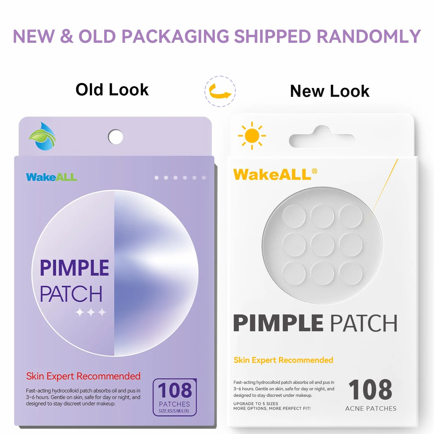 Pimple Patch Hydrocolloïdes Anti Bouton 108 pcs 5 tailles 8/10/12/14/16 mm Transparent CICA Acide Salicylique