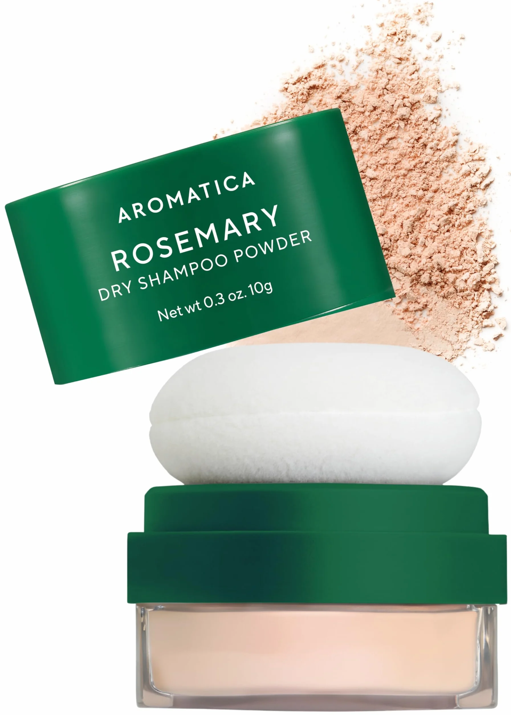 AROMATICA Poudre de shampooing sec au romarin 10 g/0,3 oz – Shampooing sec format voyage avec panthénol et biotine pour cheveux | Sans aérosol et sans talc