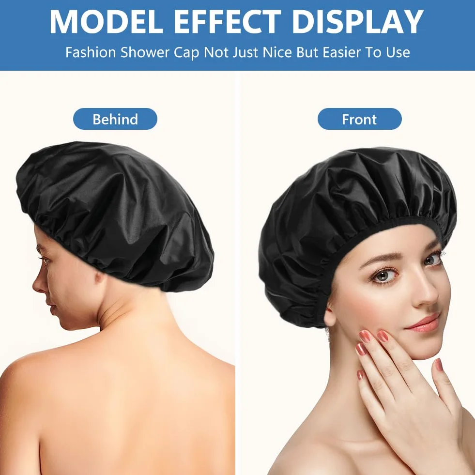 Bonnet De Douche Réutilisable Triple Couche Microfibre Imperméable