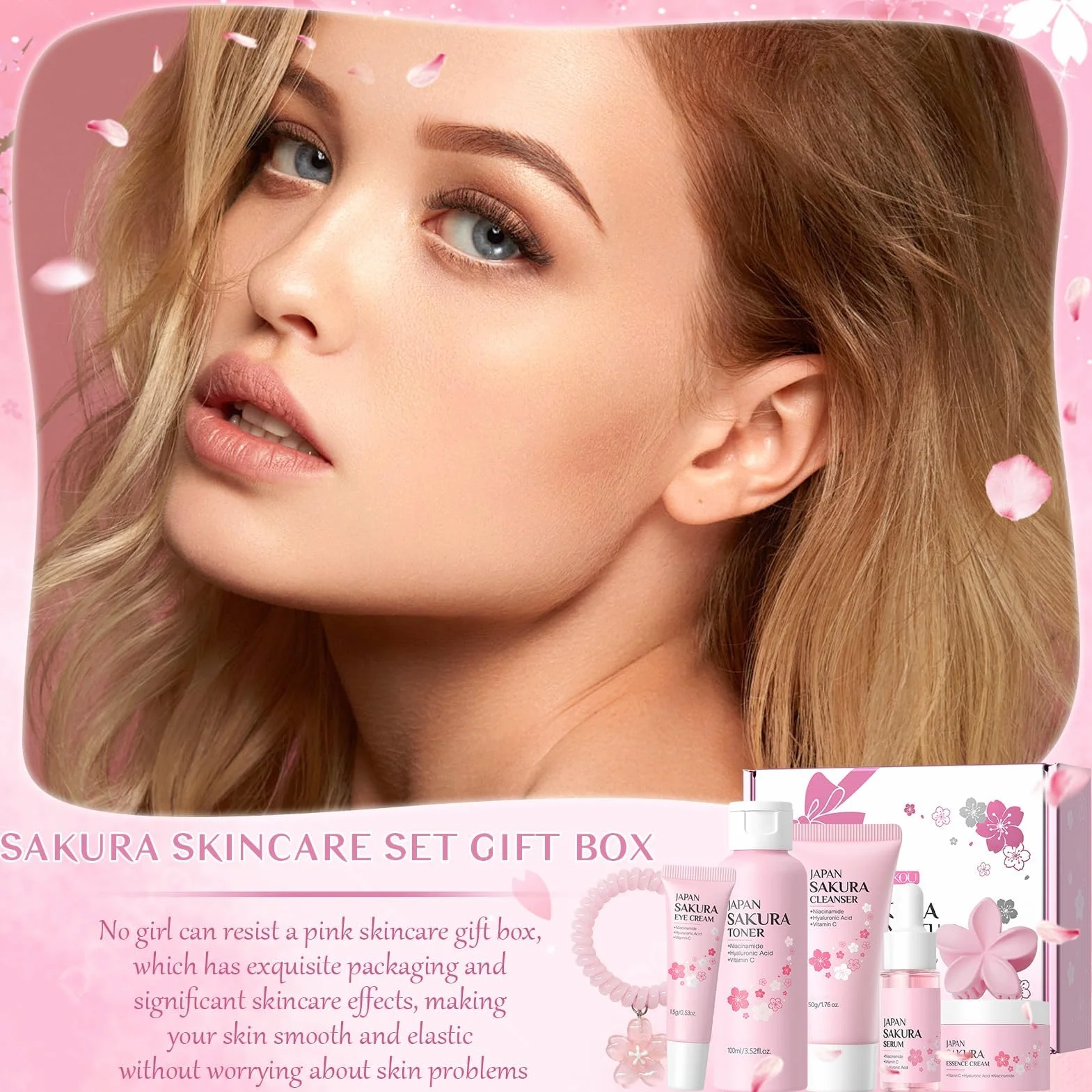 Sakura Coffret Cadeau de Soins de la Peau 7 Pièces pour Femmes