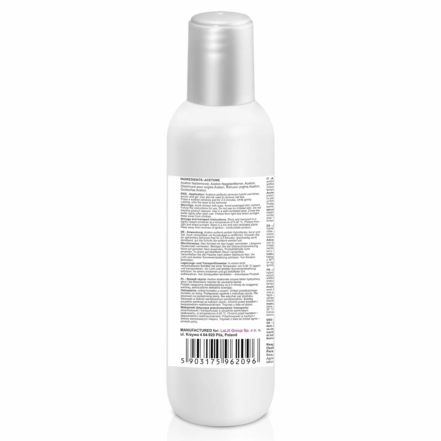 Set Cleaner Ongles Dégraissant 100 ml + Dissolvant à L'acétone 100 ml - Gel Polish Remover - Acétone UV