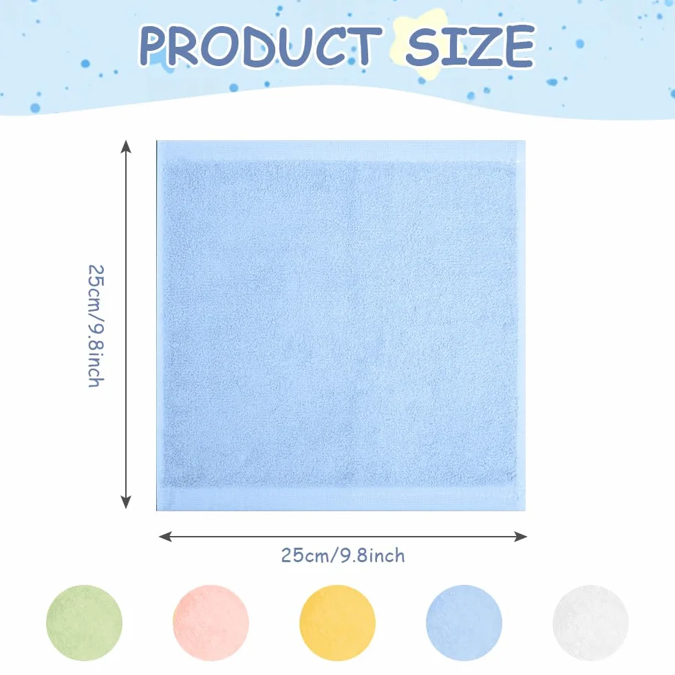 Lingette Démaquillante Lavable en Microfibre 25x25cm, Fibre de Charbon de Bambou, Lot de 10