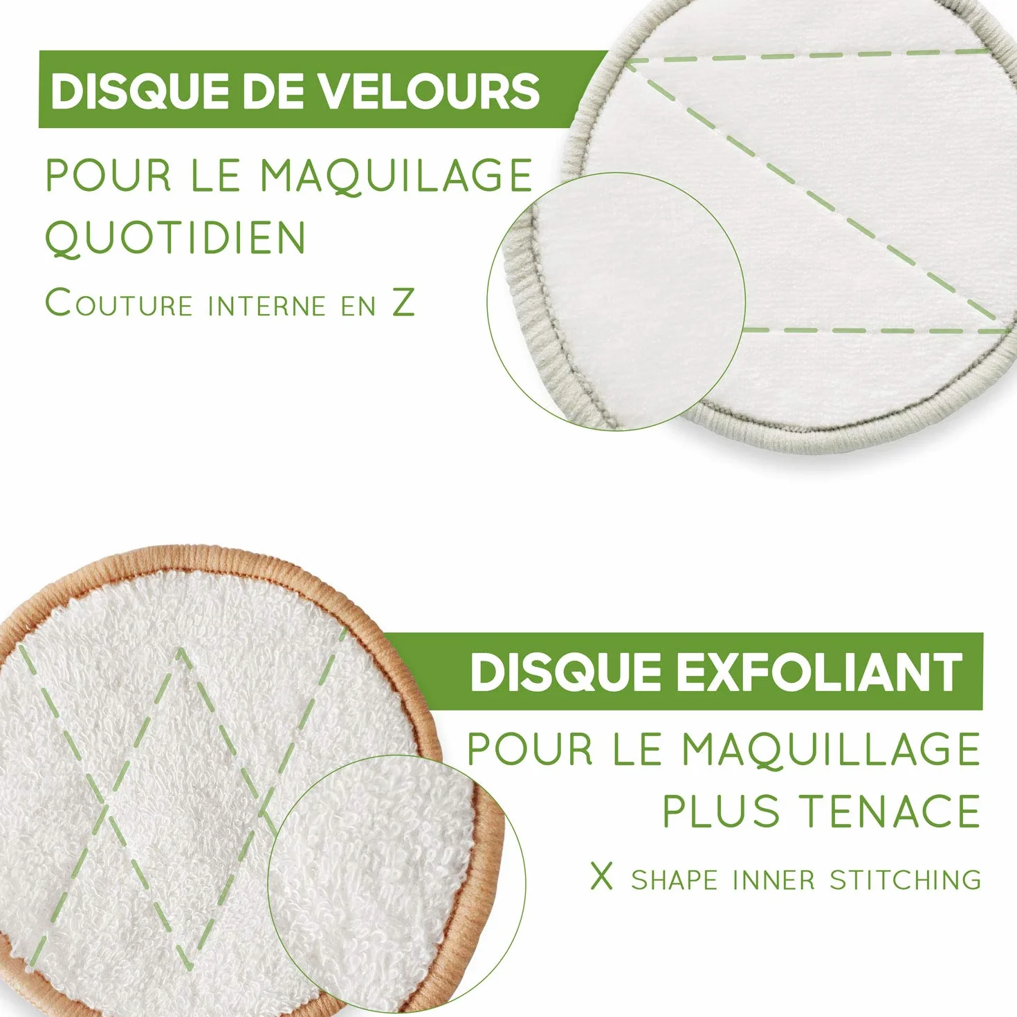Bambaw Disques Démaquillants Lavables Lot de 22 avec Sac de Rangement