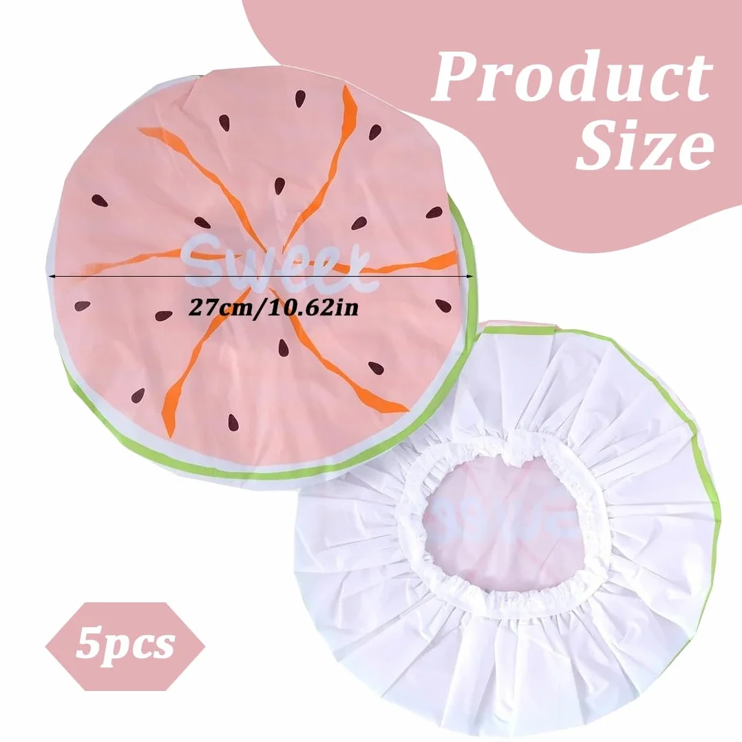 Bonnets de Douche Enfant 5 Pièces Cap Étanche Réutilisables Salons de Douche