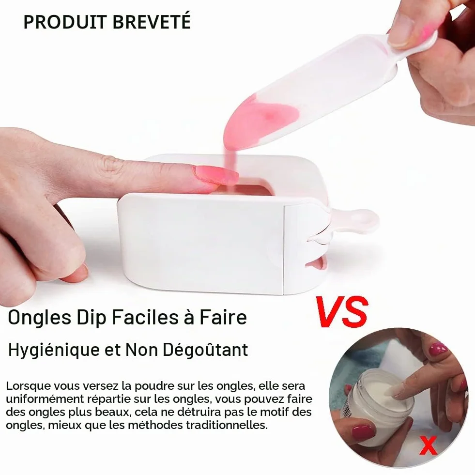Outil de Poudre d'Immersion Plateau de Recyclage avec Fonction Moule à Ongles Français