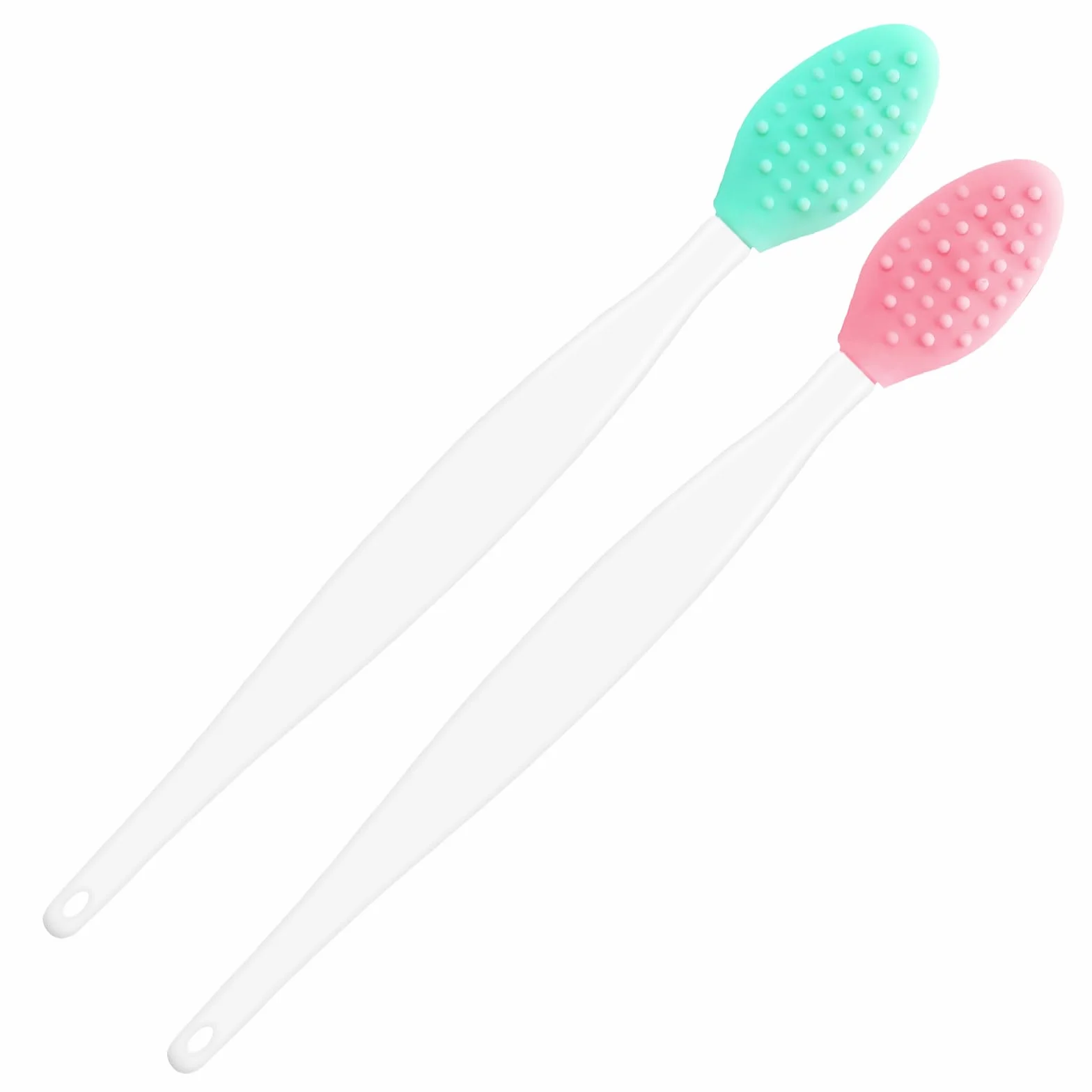 Brosse à lèvres double face en silicone – Exfoliant doux pour homme et femme pour enlever les peaux mortes et adoucir les lèvres (2 (un rose et un vert clair)