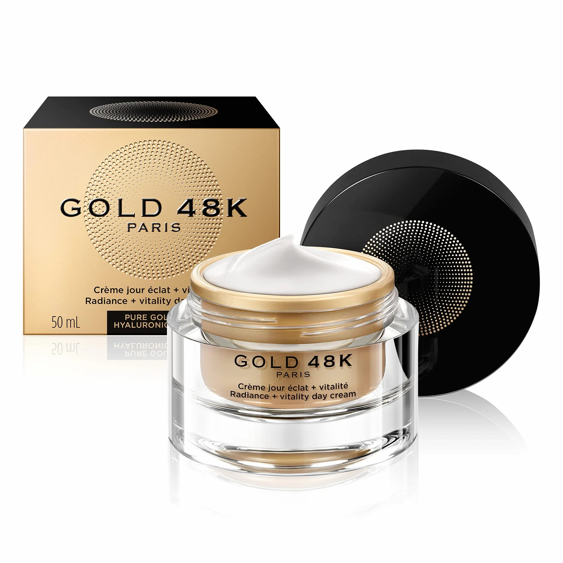 Gold 48K - Crème Visage - 50ml - Hydratation Intense, Acide Hyaluronique & Or 24K - Crème Anti-Âge, Éclat Jeunesse, Restauration de la Peau, Soins pour le visage, Crème anti ride