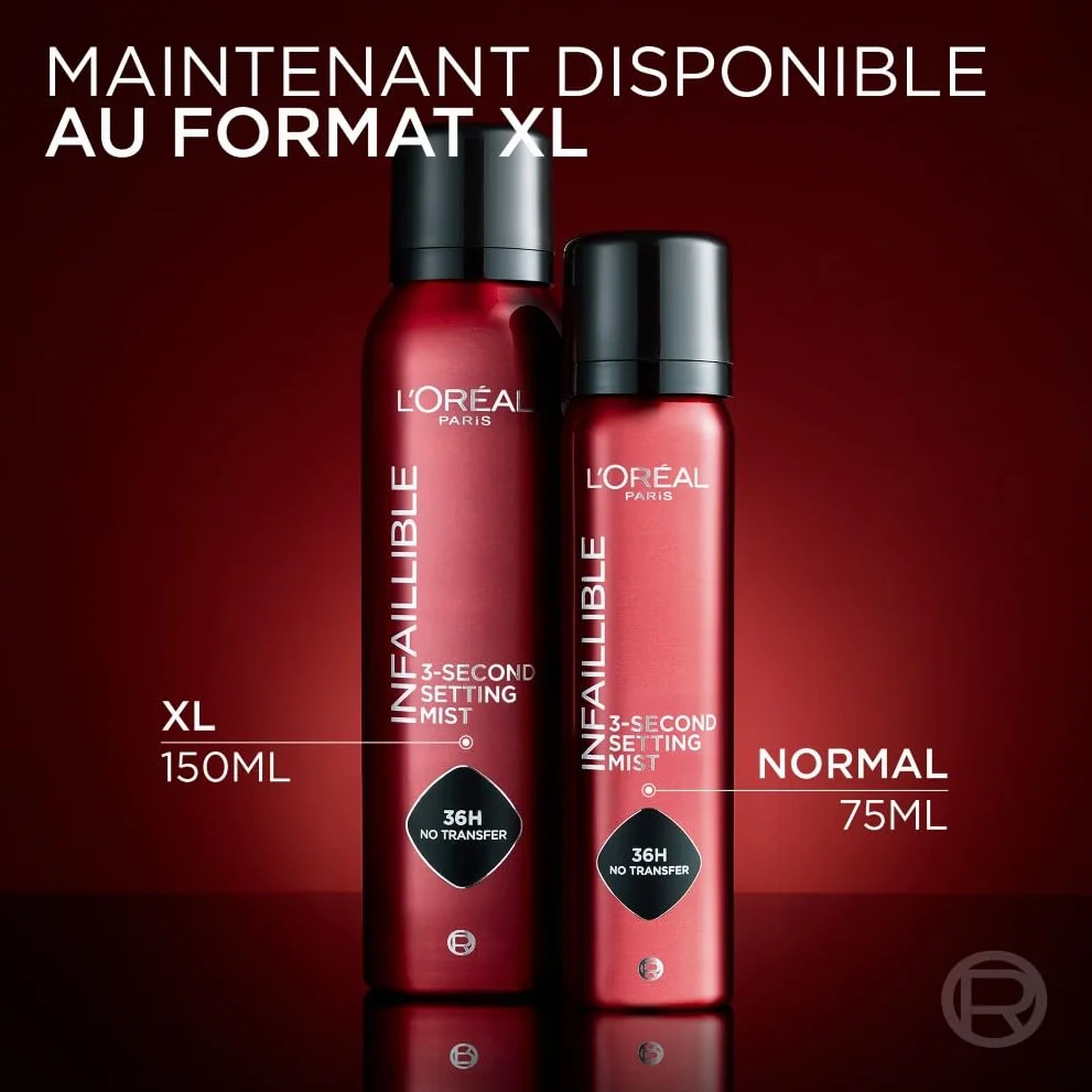 L'Oréal Paris Spray Fixateur de Maquillage Waterproof 75 ml Tenue 36h