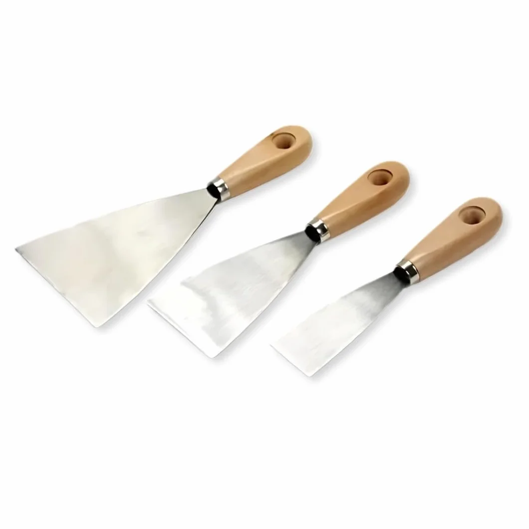 Spatules de Bricolage Acier au Carbone Manche en Bois Lot de 3 Pièces