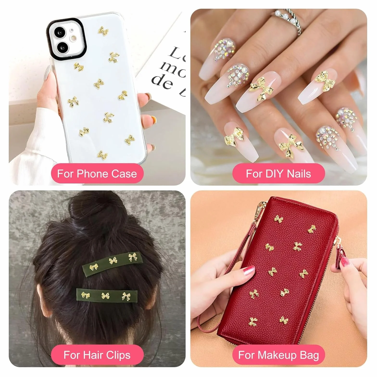 Deco ongle nail art 216 pièces, Lot de strass bijoux ongles