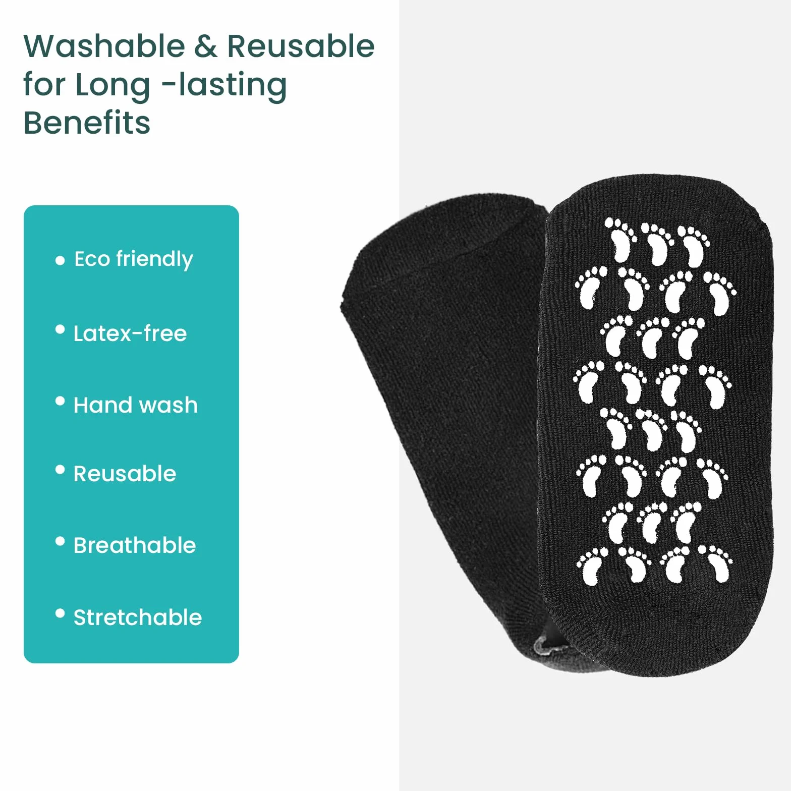 Promifun Chaussettes Hydratantes Homme Silicone 2 Paires Talons Fissurés Pieds Secs Noir 39-41