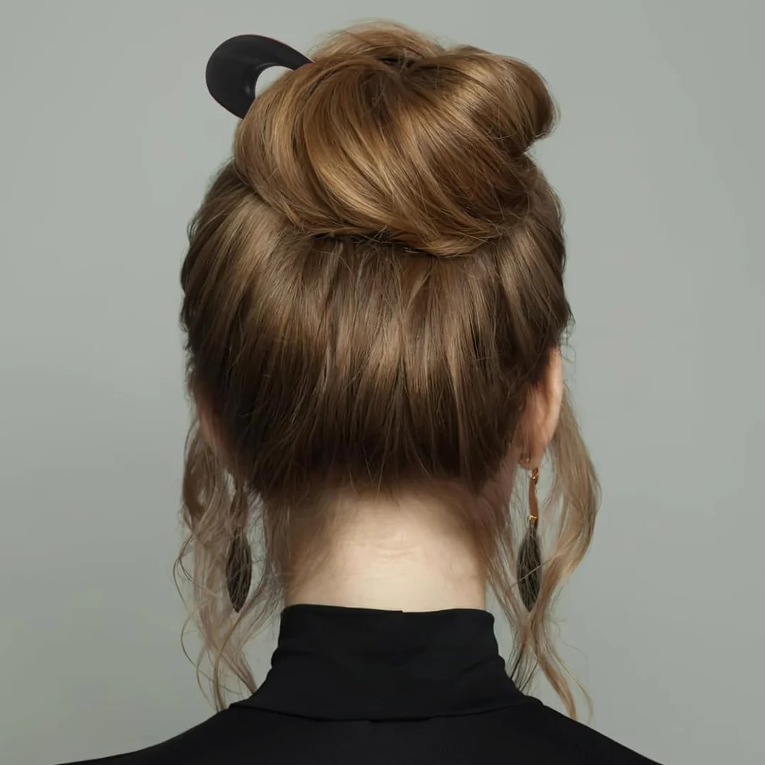 Bois en Forme de U Pince à Cheveux, Française Épingles à Chignon, Fourchette Piques Cheveux de Santal, Épingle à Cheveux à Double Fourche pour cheveux longs