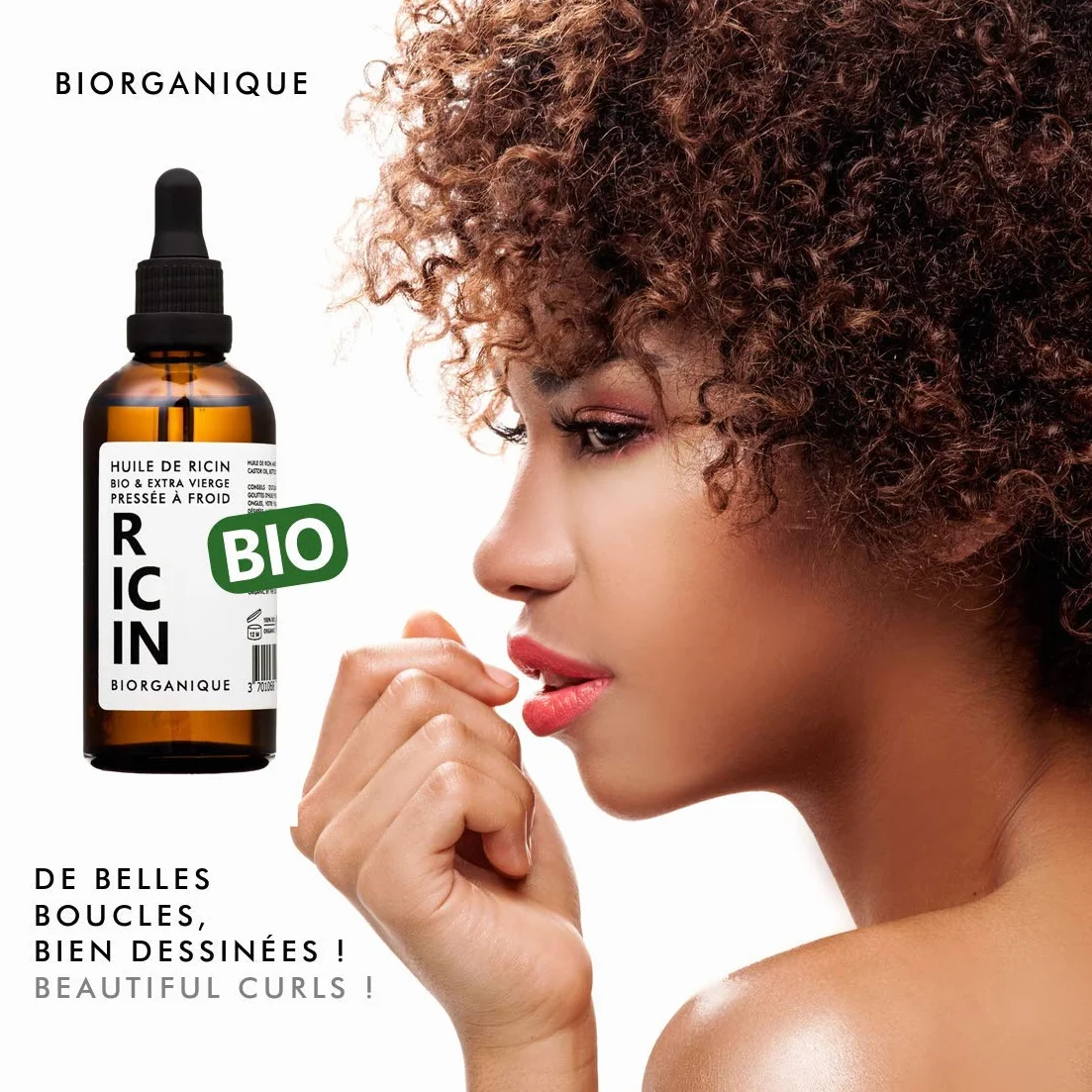 Huile de Ricin 100% Bio Pure 50 ml Soin Cheveux Cils Ongles Peau