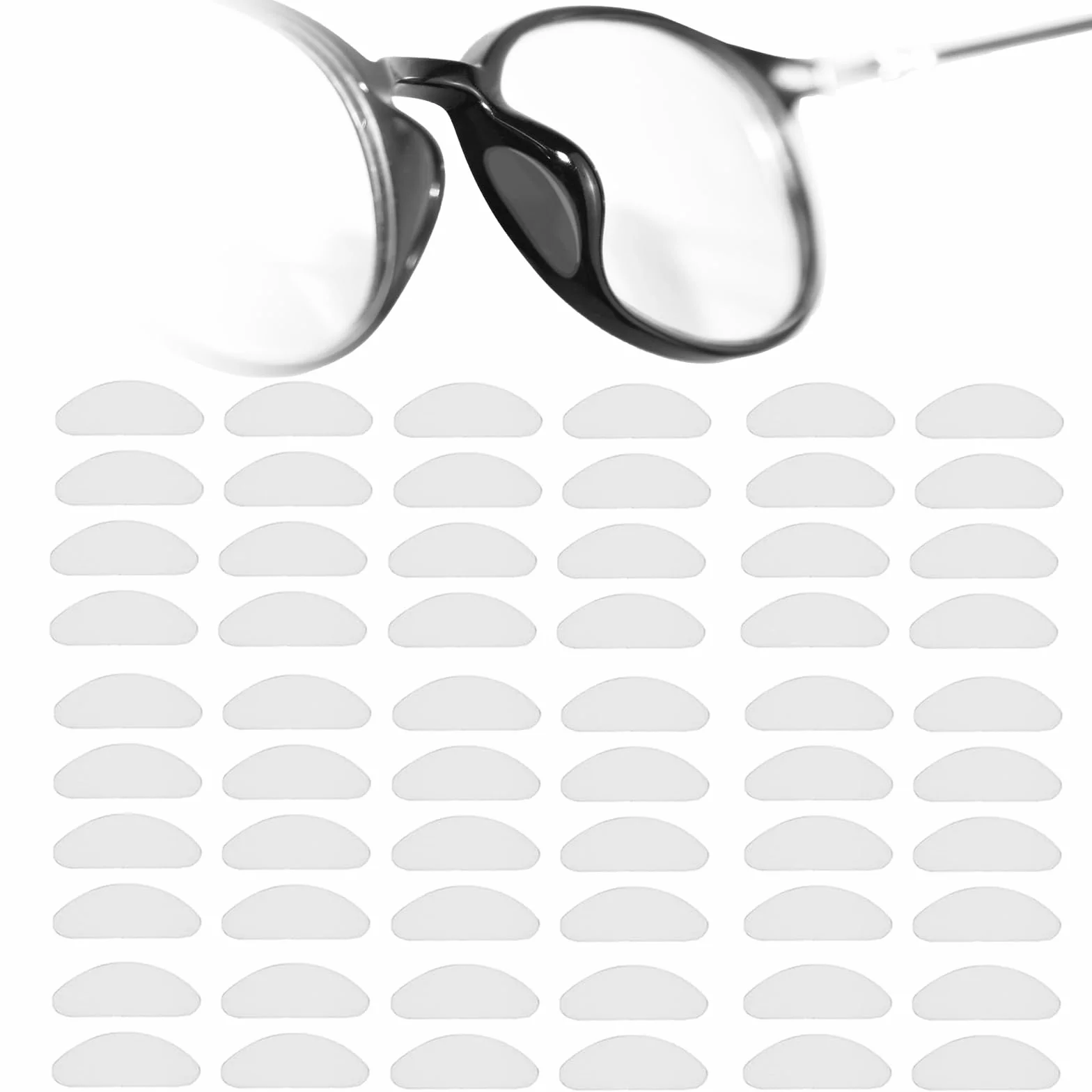 NEPAK 30 Paires Silicone Antidérapant Coussinets de Nez Adhésif pour Lunettes de Soleil (1mm Transparent)