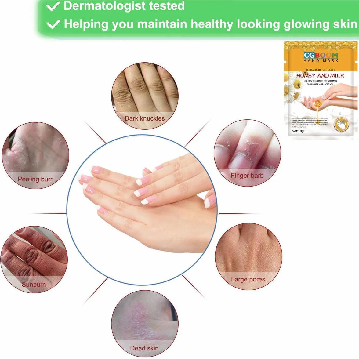 Masques pour les mains 3 paires gants hydratants exfoliants soins nourrissants Miel Lait