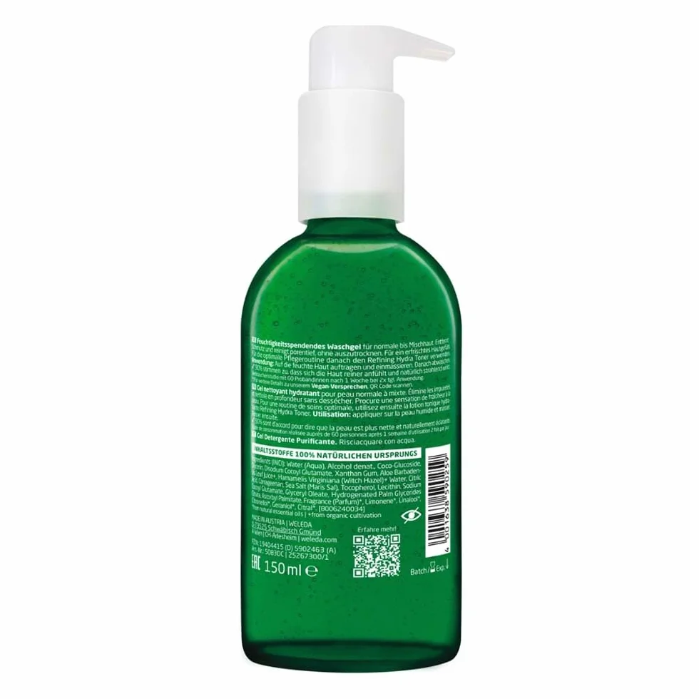 Weleda Hamamélis bio et aloe vera Gel nettoyant profond 150 ml