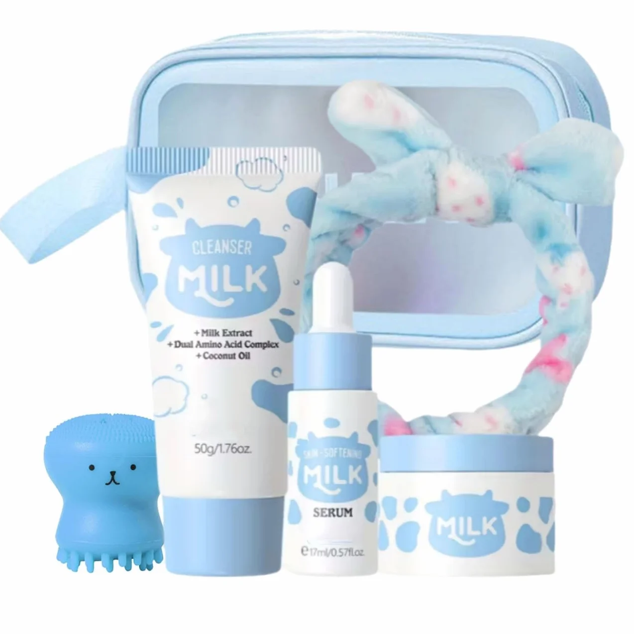 Ensemble de soins de la peau au lait pour adolescentes – Kit de voyage hydratant taille voyage