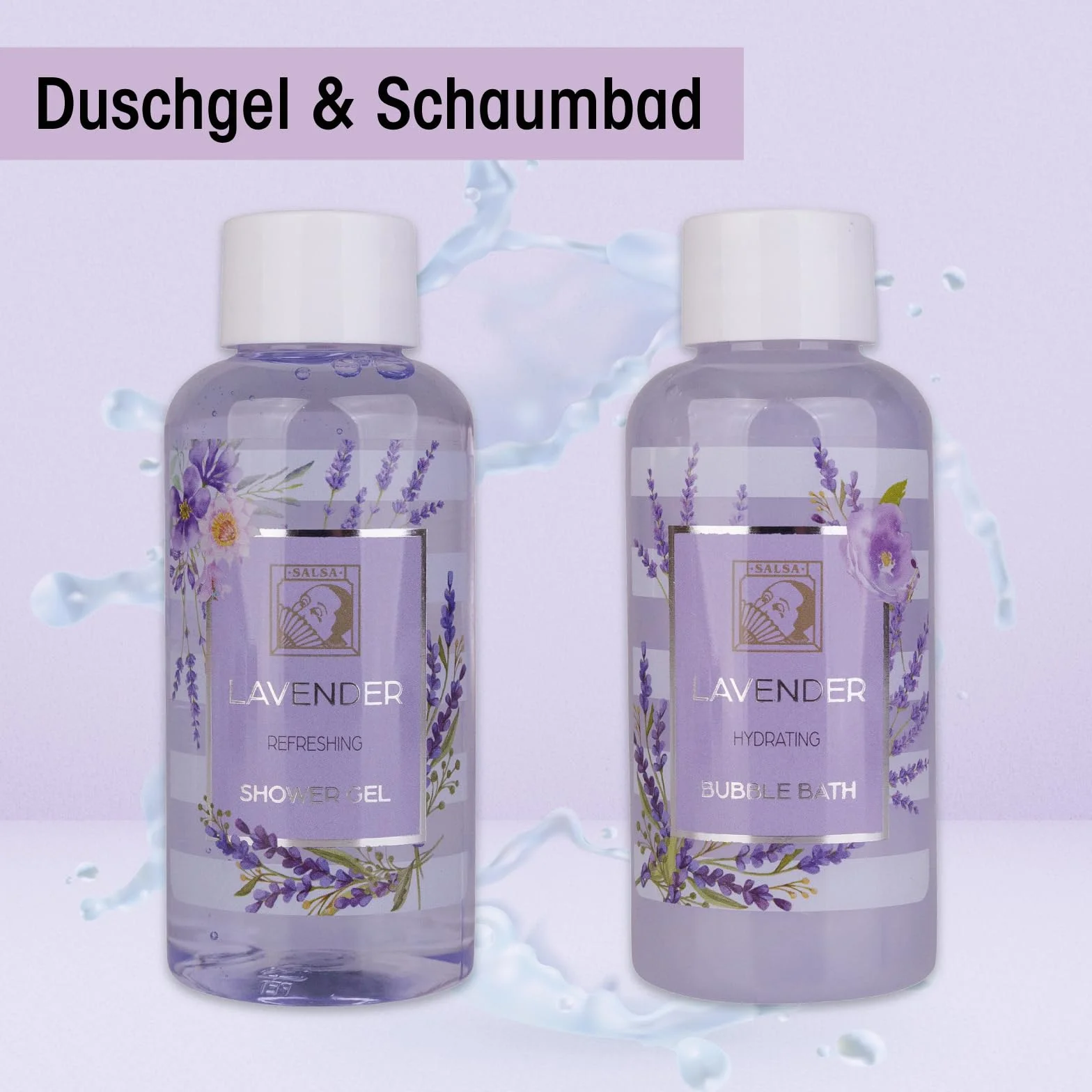 Accentra Set de Douche Cadeau LAVANDE 3 pièces Gel Douche Lotion Corps Bain Moussant