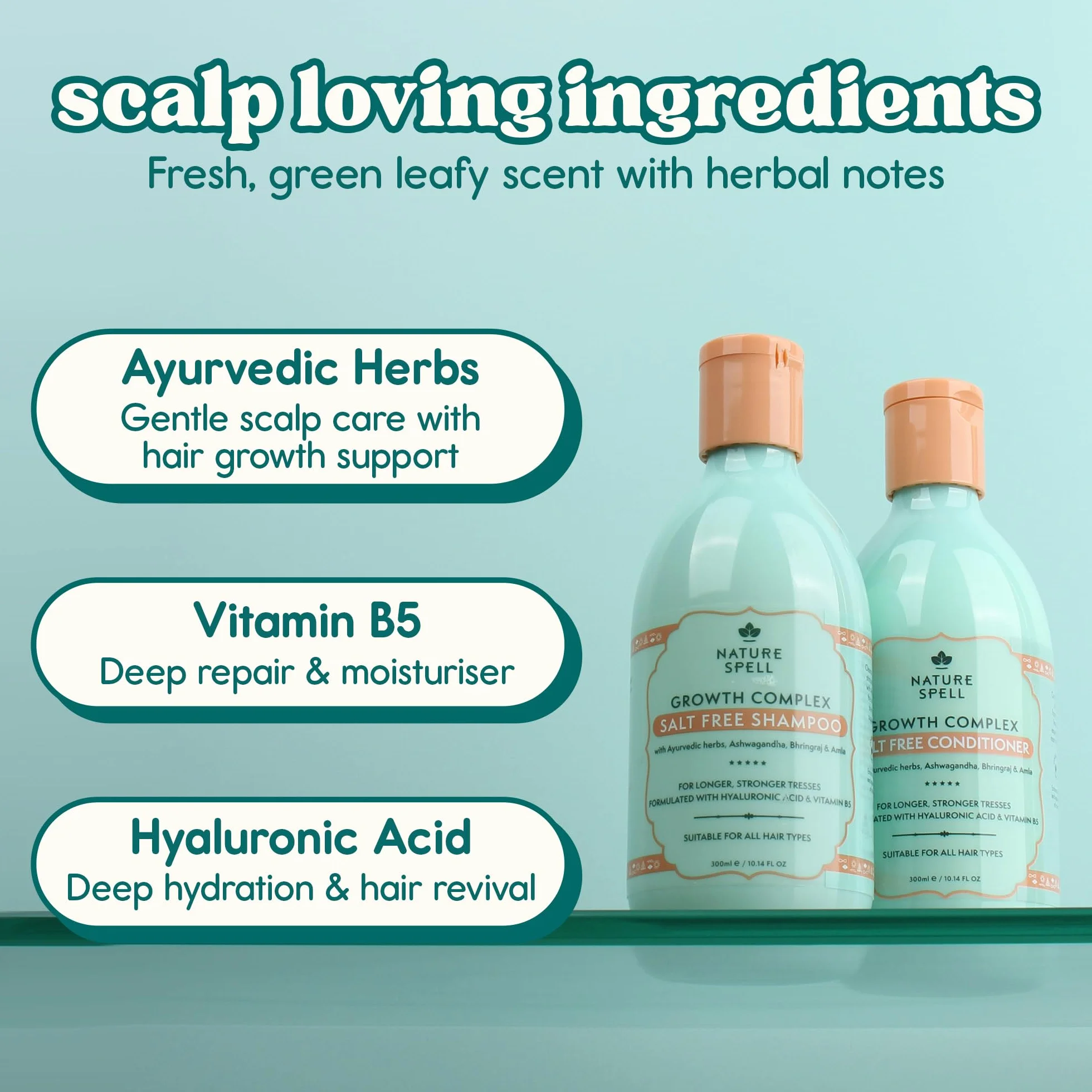 Nature Spell Trio Croissance Cheveux, Huile de Romarin Pré-diluée, Shampooing et Après-Shampooing Hydratants, Soin Cuir Chevelu, Sans Sulfate, Vegan