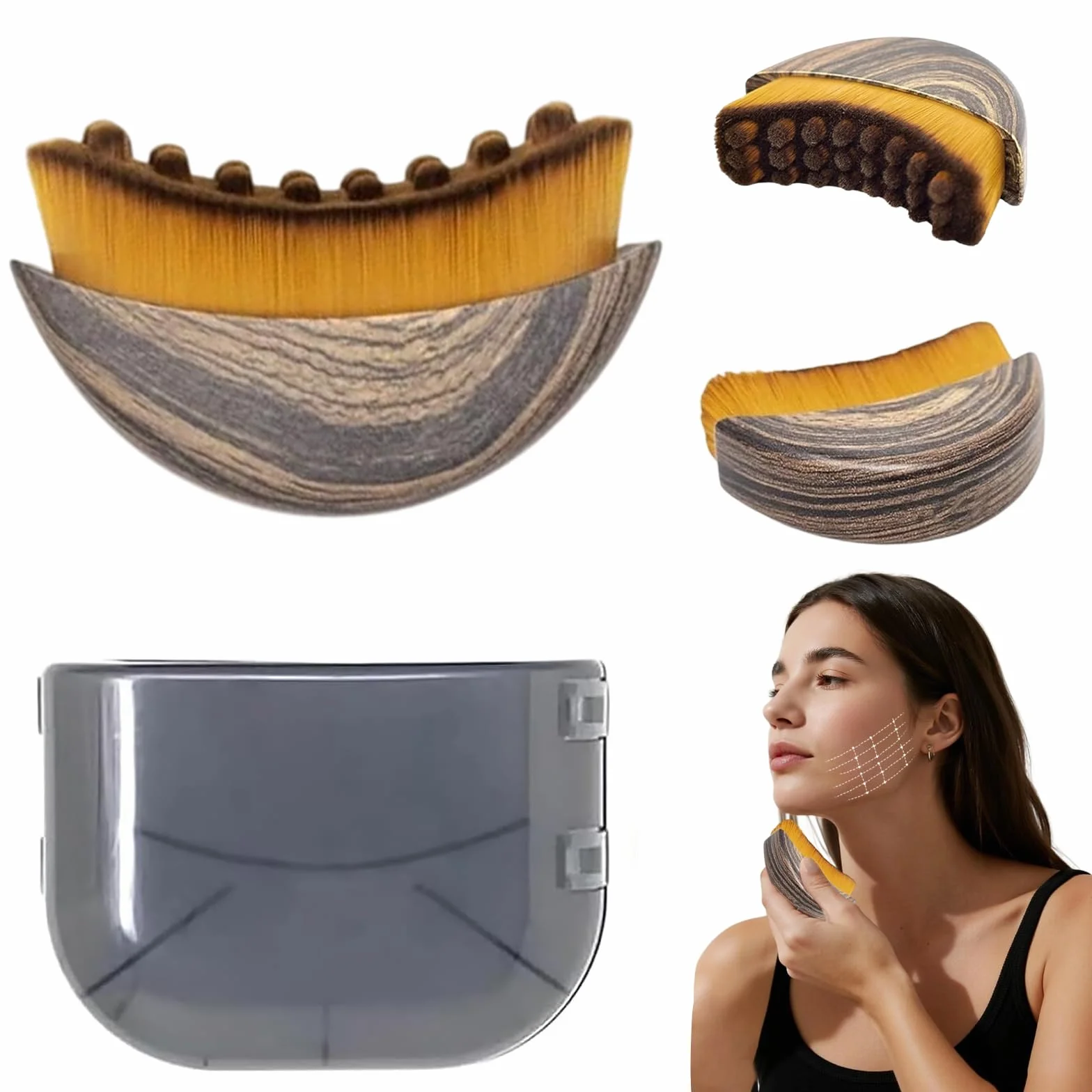 Brosse de Drainage Lymphatique Visage, Outil de Brossage à Sec, Conception Ergonomique