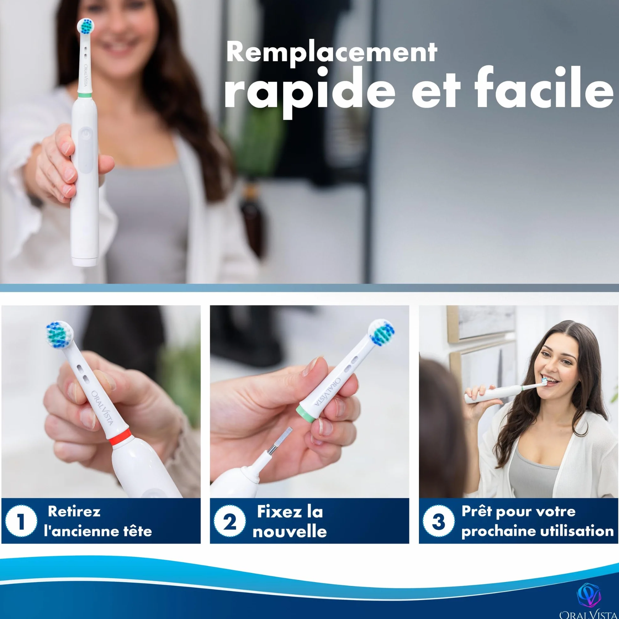 Brossette Oral-B Compatibles 16-Pack Tête Brosse à Dent Rechange pour Gencives Sensibles