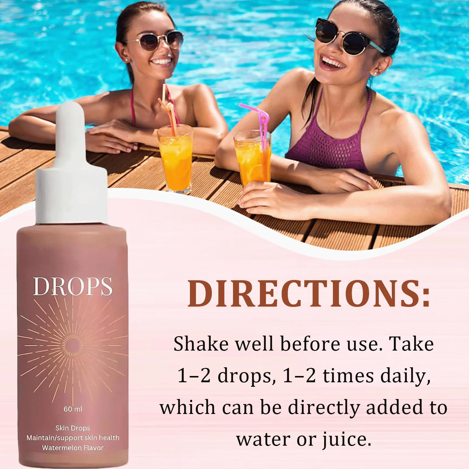 Gouttes Autobronzantes à Boire, 2 Pièces, Autobronzant Visage et Corps, Hydratant, Teint Naturel