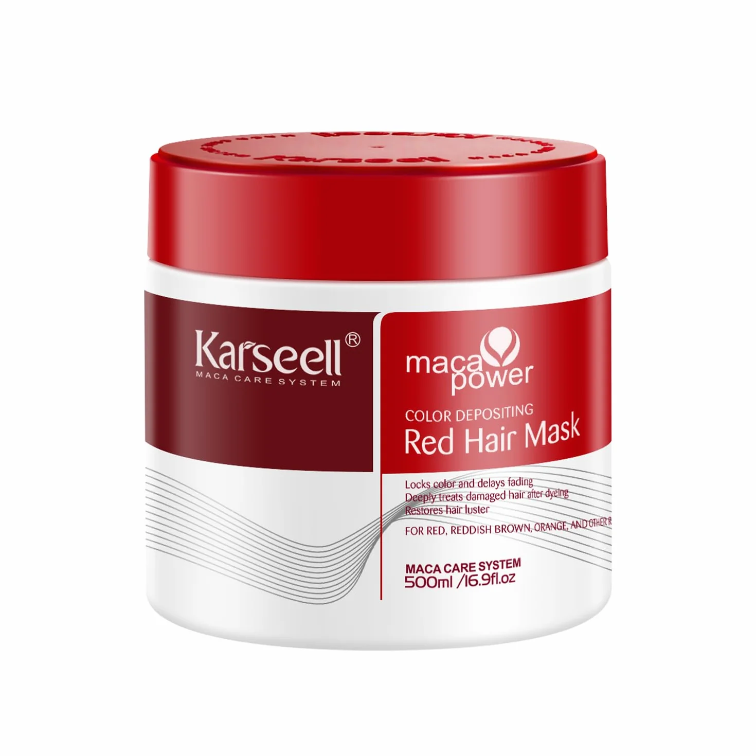 Karseell Masque Cheveux Rouges 500ml Color Depositing Mask Restaurer Tons Rouges Cheveux Colorés