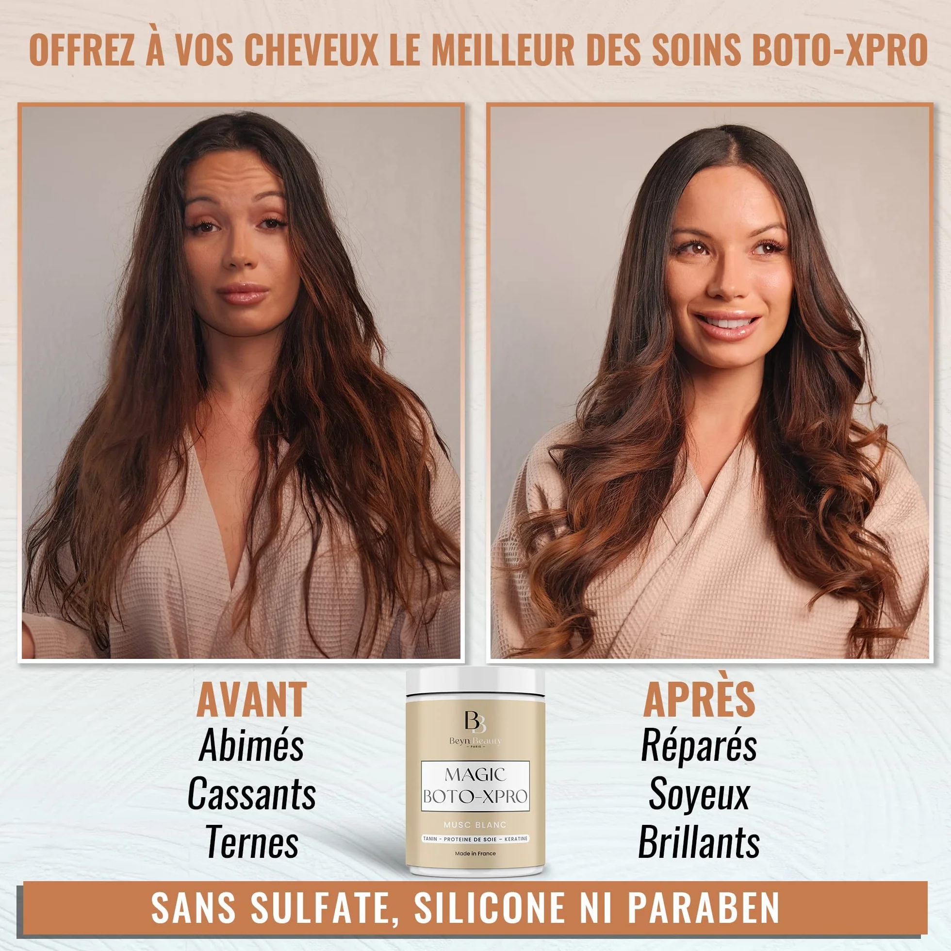 Masque Hydratant BOTOXPRO CAPILLAIRE à la Kératine 1000 ml Fabriqué en France
