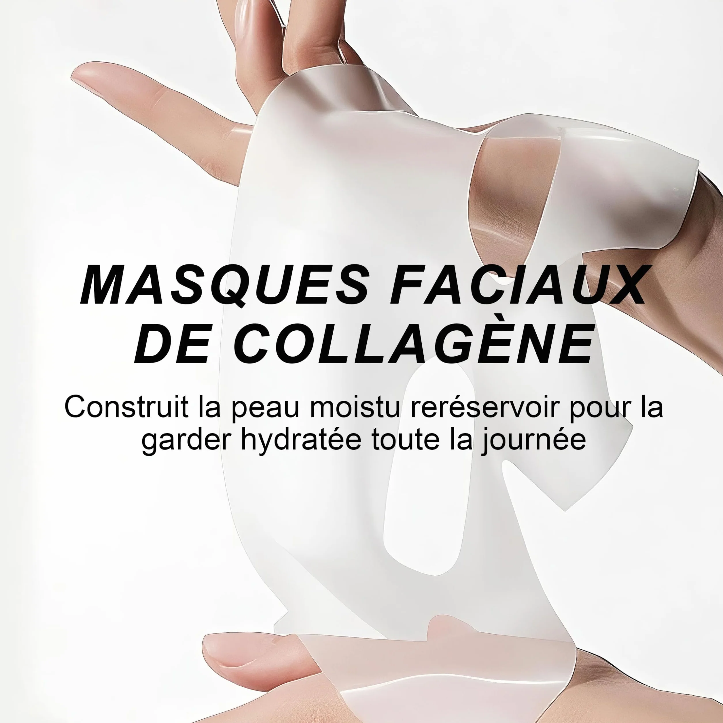 Masque visage en collagène 8 paquets, hydrogel hydratation apaisement soins peau
