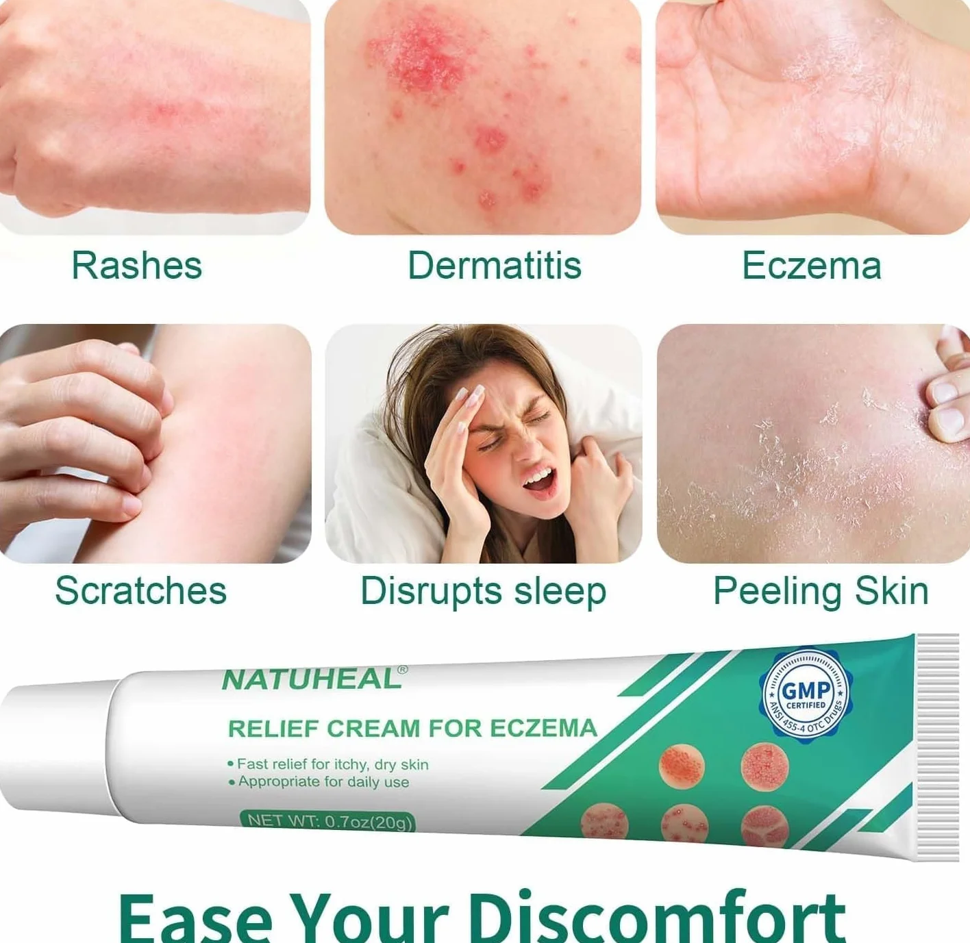 Crème Anti-Démangeaisons Eczéma Apaisante Réparatrice Peaux Sèches Irritées 20g