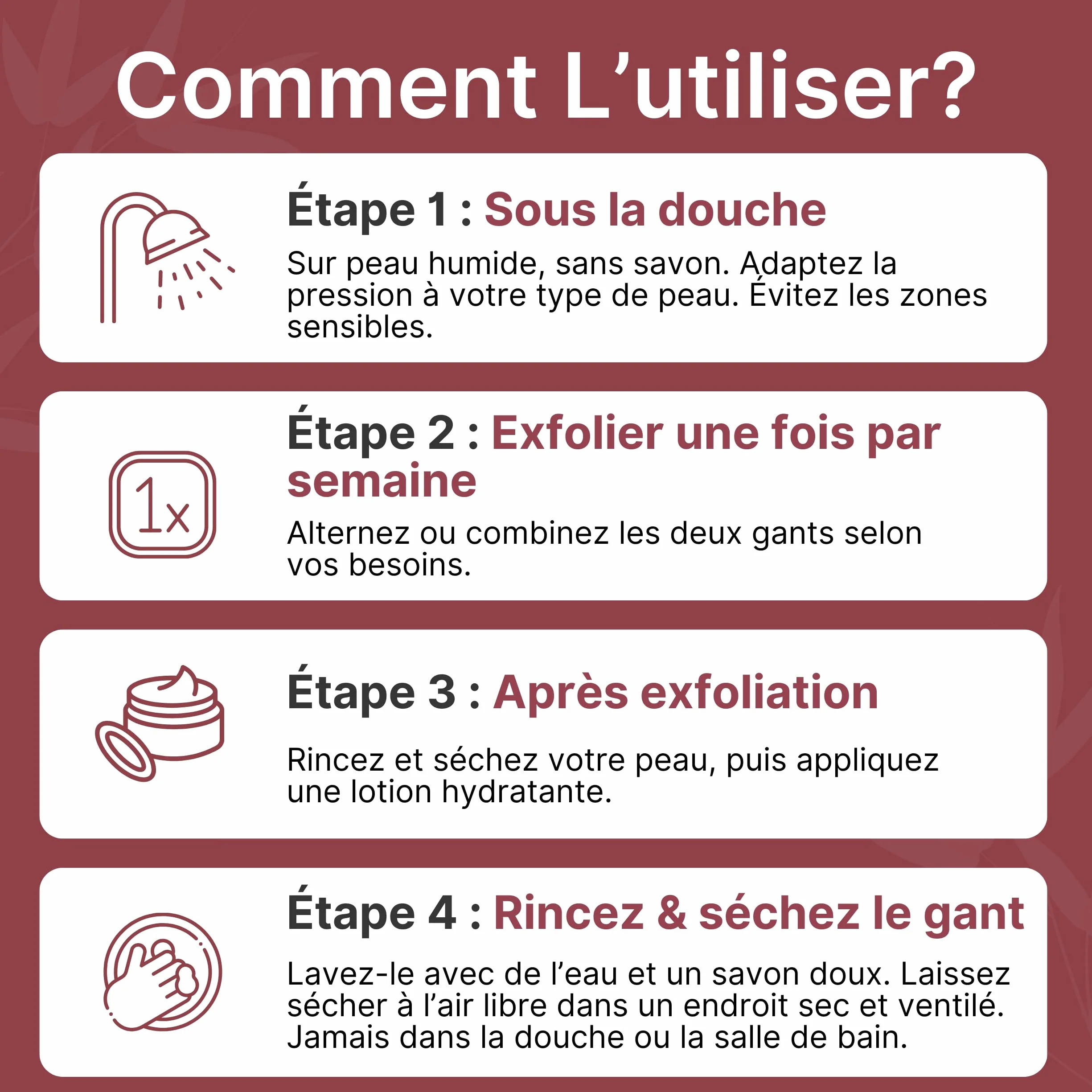 Kit 2 Gants Exfoliants Corps Fibres Naturelles Peau Morte Gommage Douche