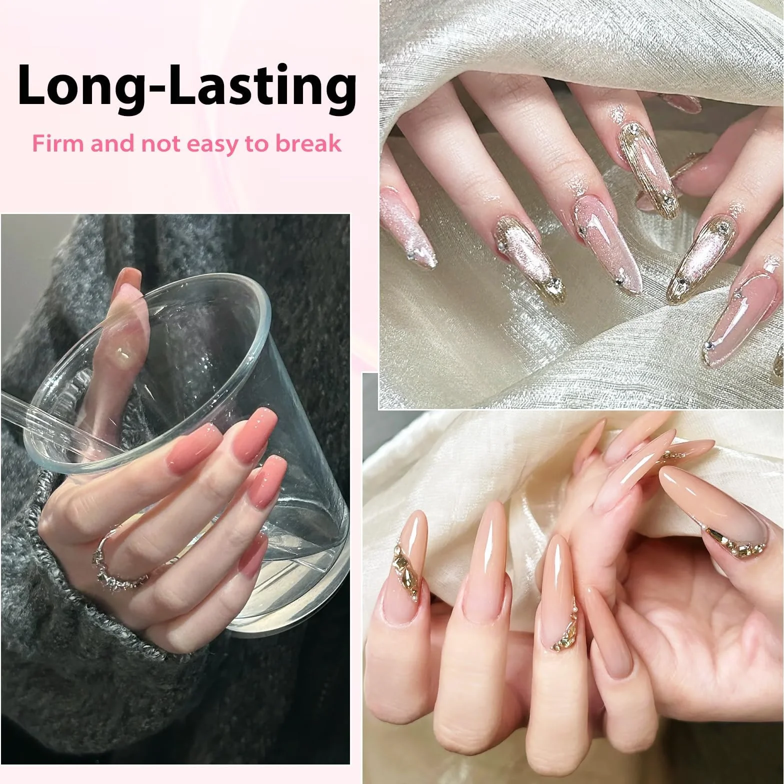 Gel Construction Ongle UV 15 ML Builder Gel Base Gel UV Ongles Renforcement Extension Nail Art Manucure DIY Milky Rose