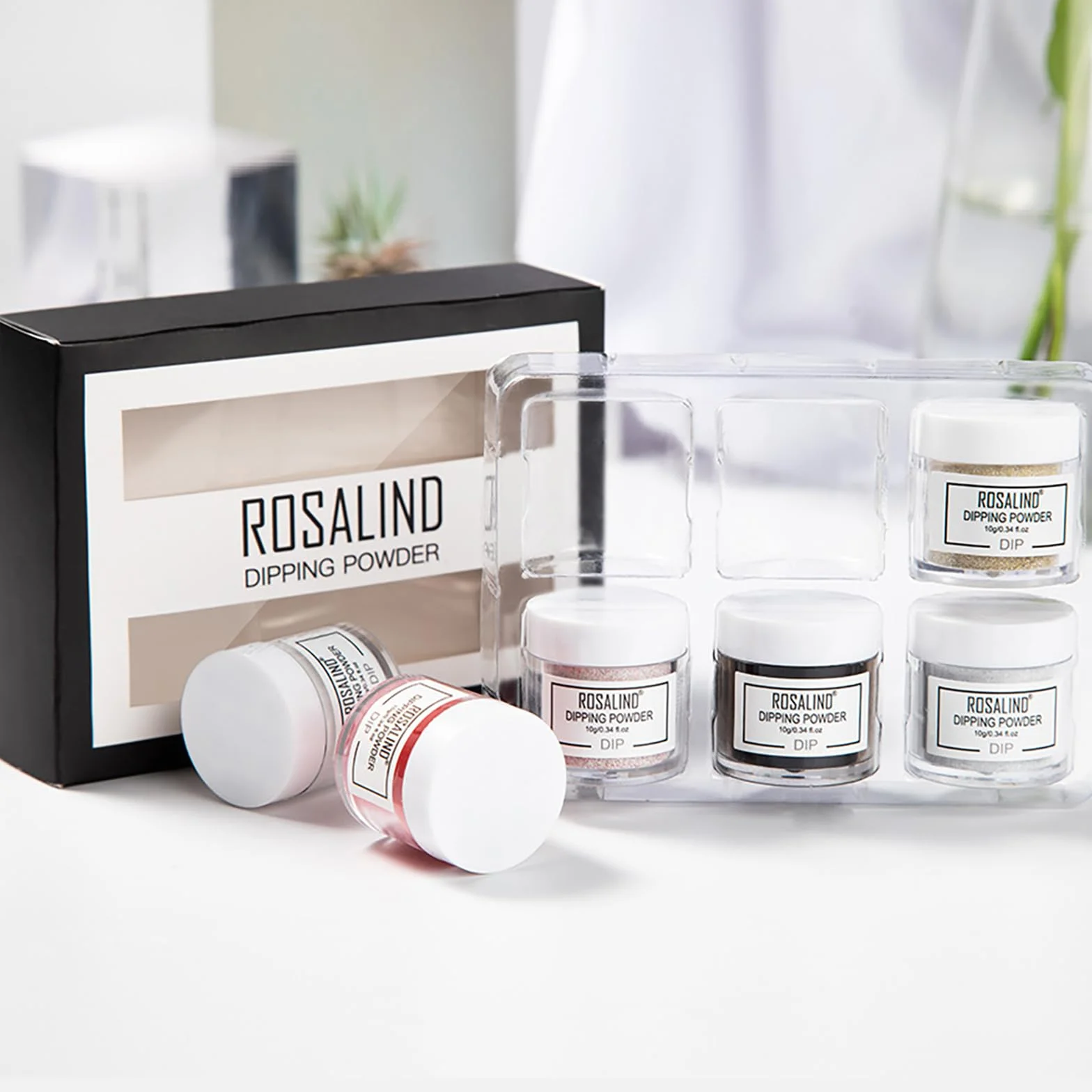 Kit de démarrage en poudre pour ongles RoseFlower, 6 couleurs Nude, manucure DIY à la maison