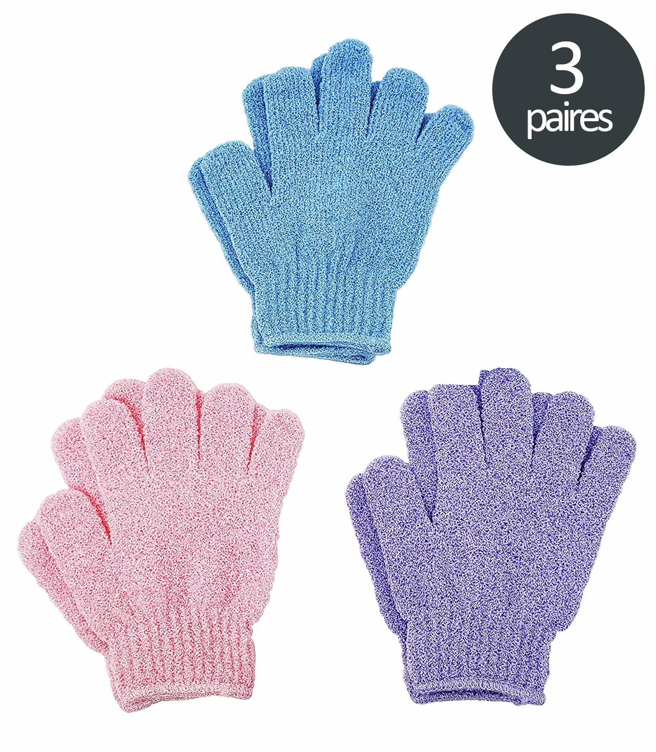 Gant de Douche Exfoliante Corps Gommage Lot de 6