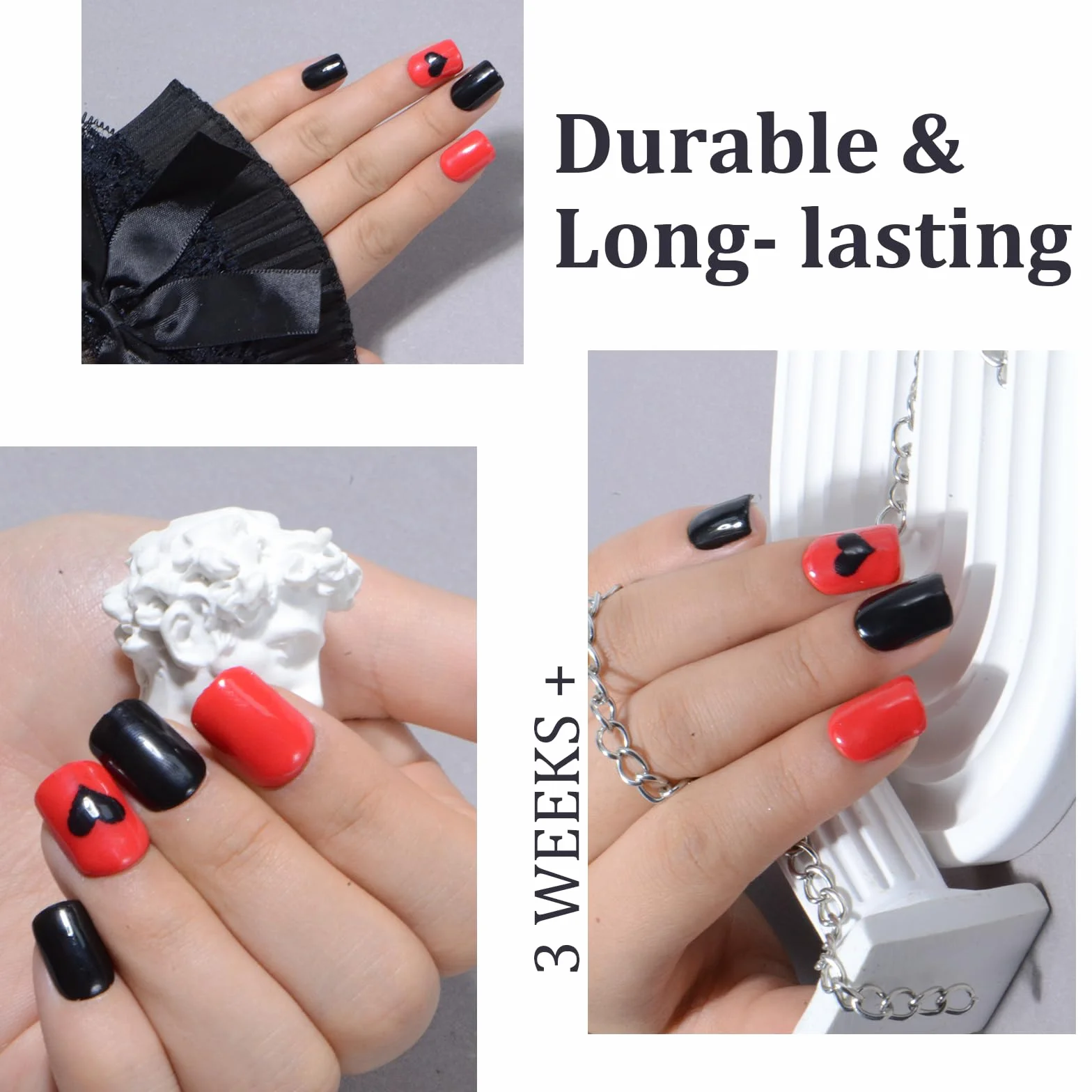 Kit de Poudre à Ongles 12 Pièces 6 Couleurs Noir Blanc Paillette Acrylique avec Base Finition Activateur Pinceau Manucure