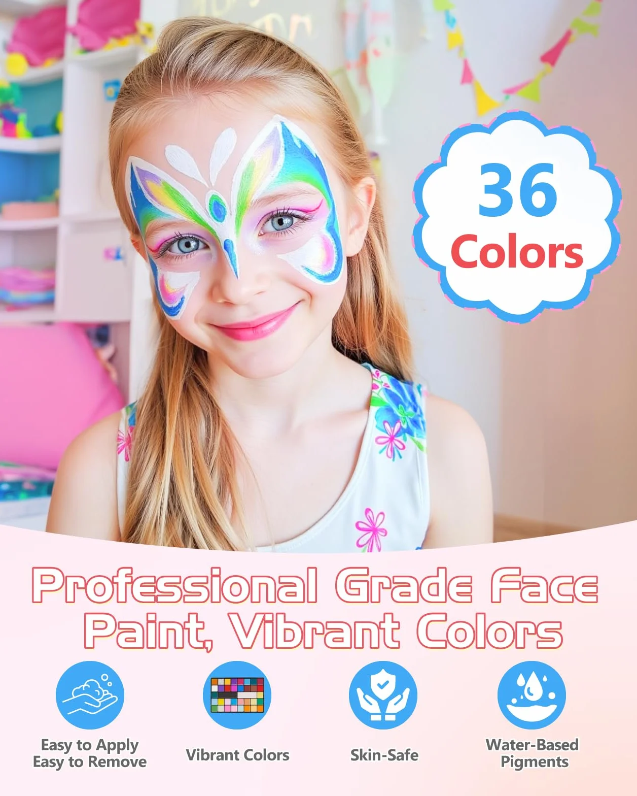 Lictin Peinture Visage 36 Couleurs - Kit de Professionnel Peinture Corporelle Pour la Visage Body Painting Dramatique Effets SpéCiaux Maquillage