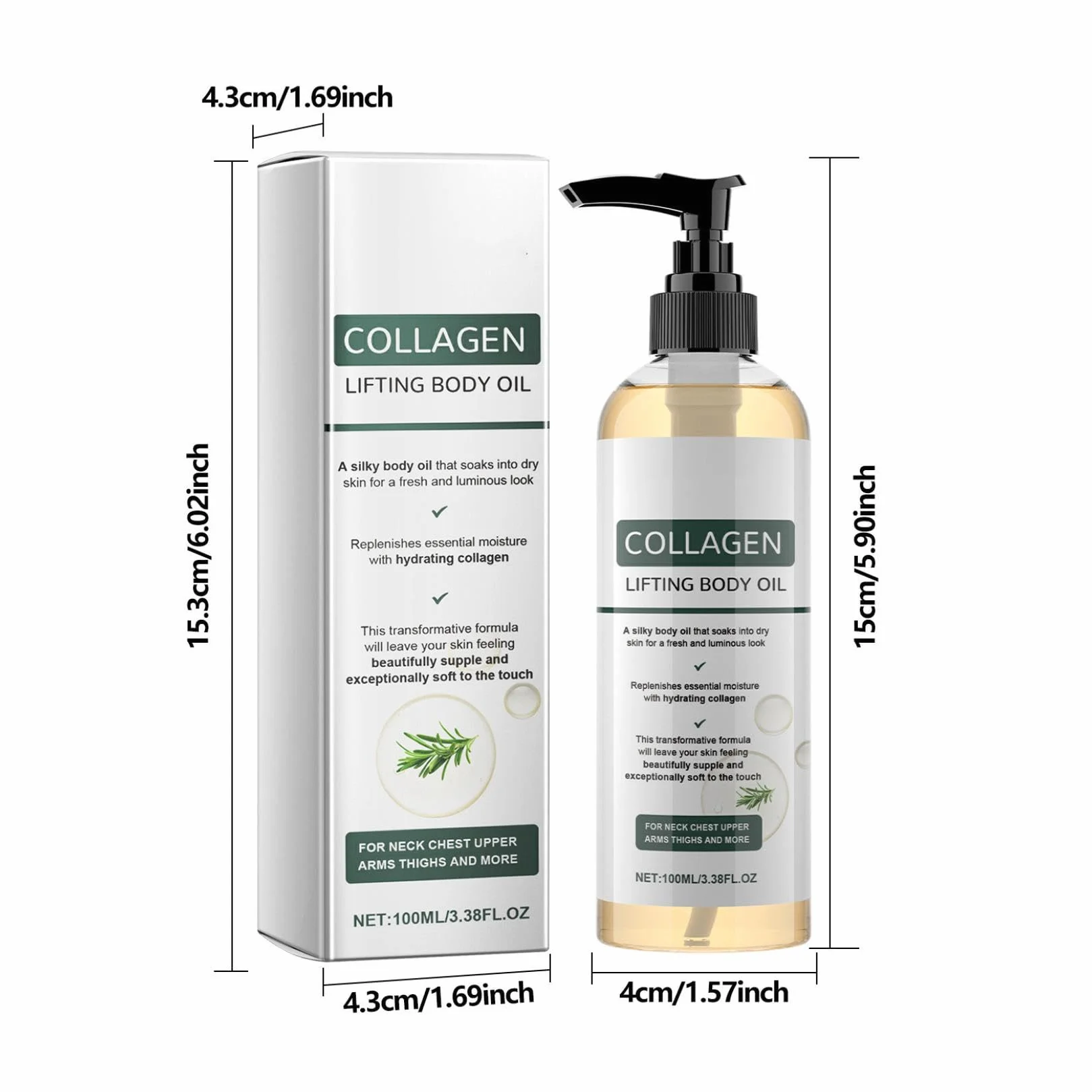 Firmea Huile Corporelle Liftante Au Collagène 100 ml Huile Corps Hydratante Raffermissante