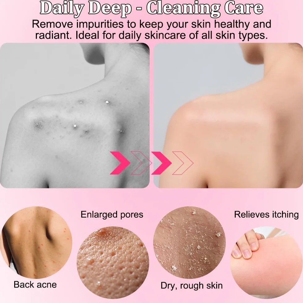 Filet de Douche Africain Exfoliant, Éponge de Gommage Corps Nylon Séchage Rapide, 2 Pièces Rose Clair Violet Foncé