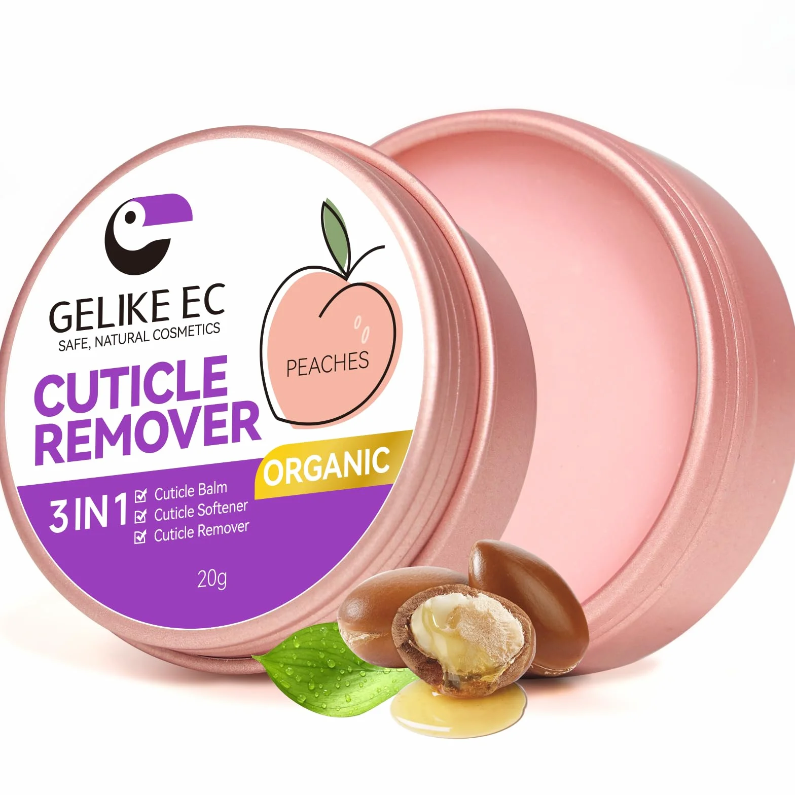 Gelike Crème pour Cuticules au Parfum d'Abricot - Soin Hydratant pour Mains Sèches