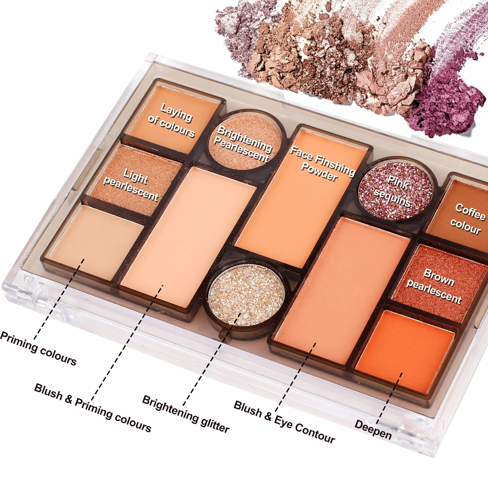 Kit de maquillage professionnel tout-en-un avec sac de rangement portable pour adolescents et adultes (13 pièces)