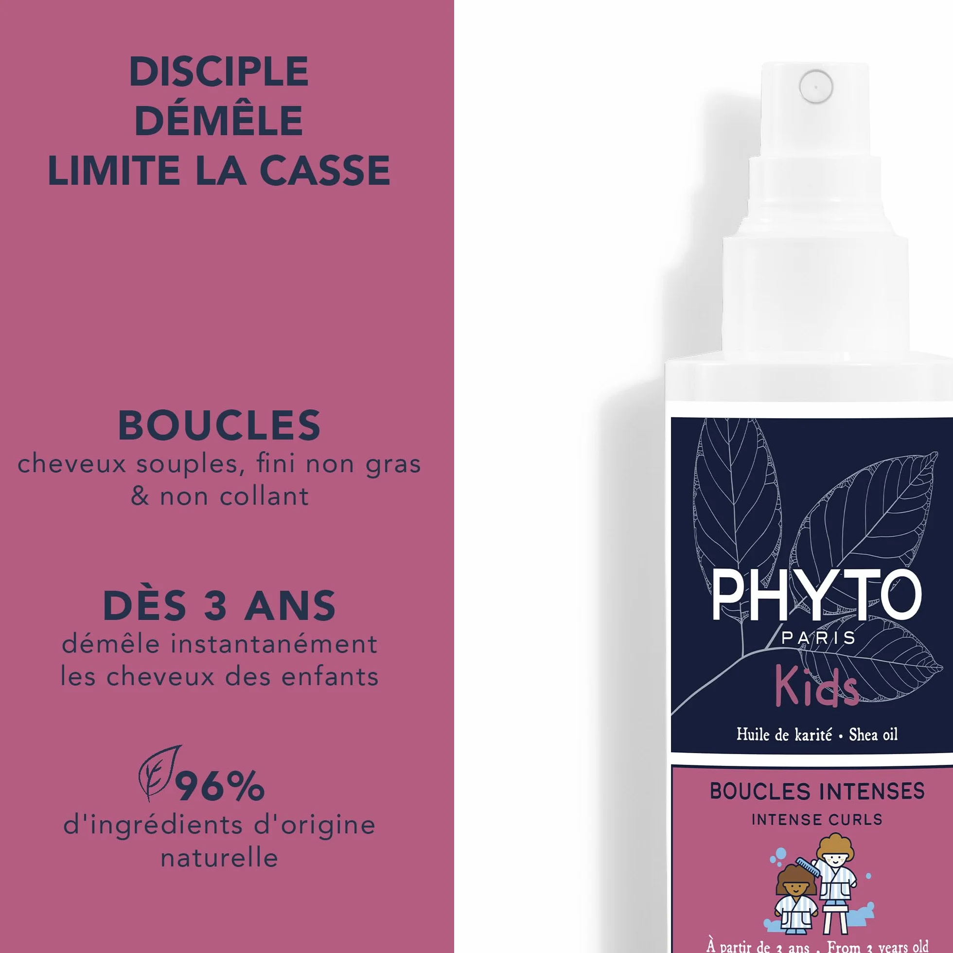 Phyto Paris Spray Démêlant Magique 200ml Soin Sans Rinçage Cheveux Enfants Frisés Crépus