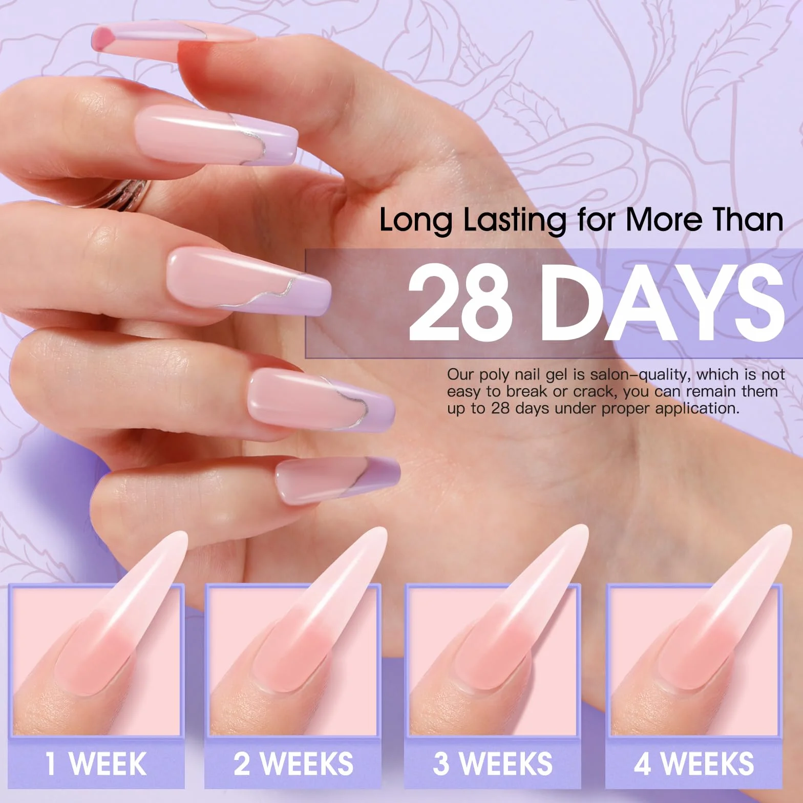 ROSALIND Vernis à ongles UV LED Quick Extension 12 couleurs 10 ml Nail Art Set