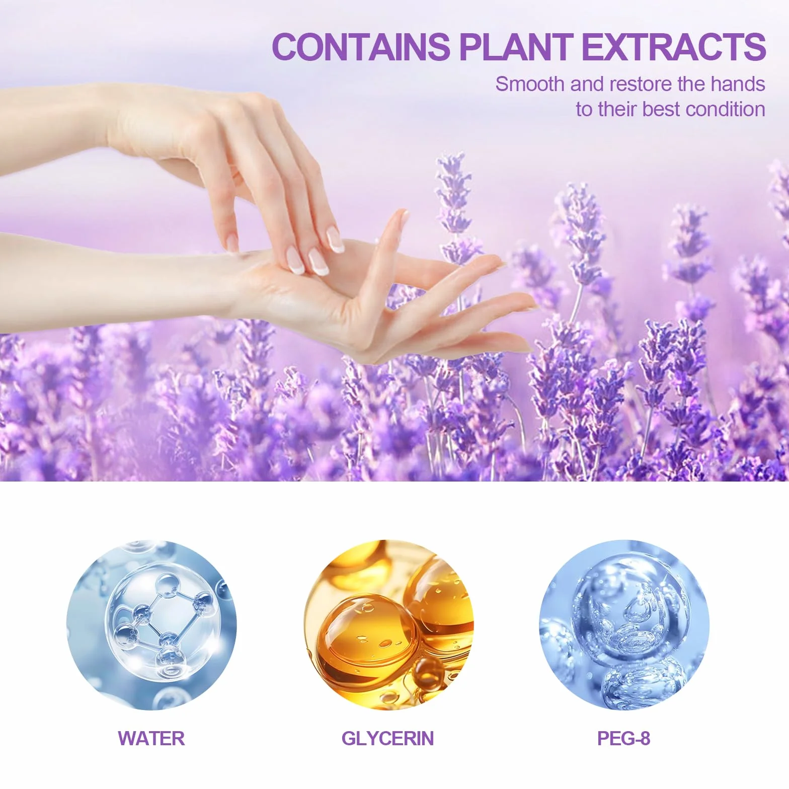Gants Hydratants Masque De Main 4 Paires Lavande Aloe Vera Peau Sèche