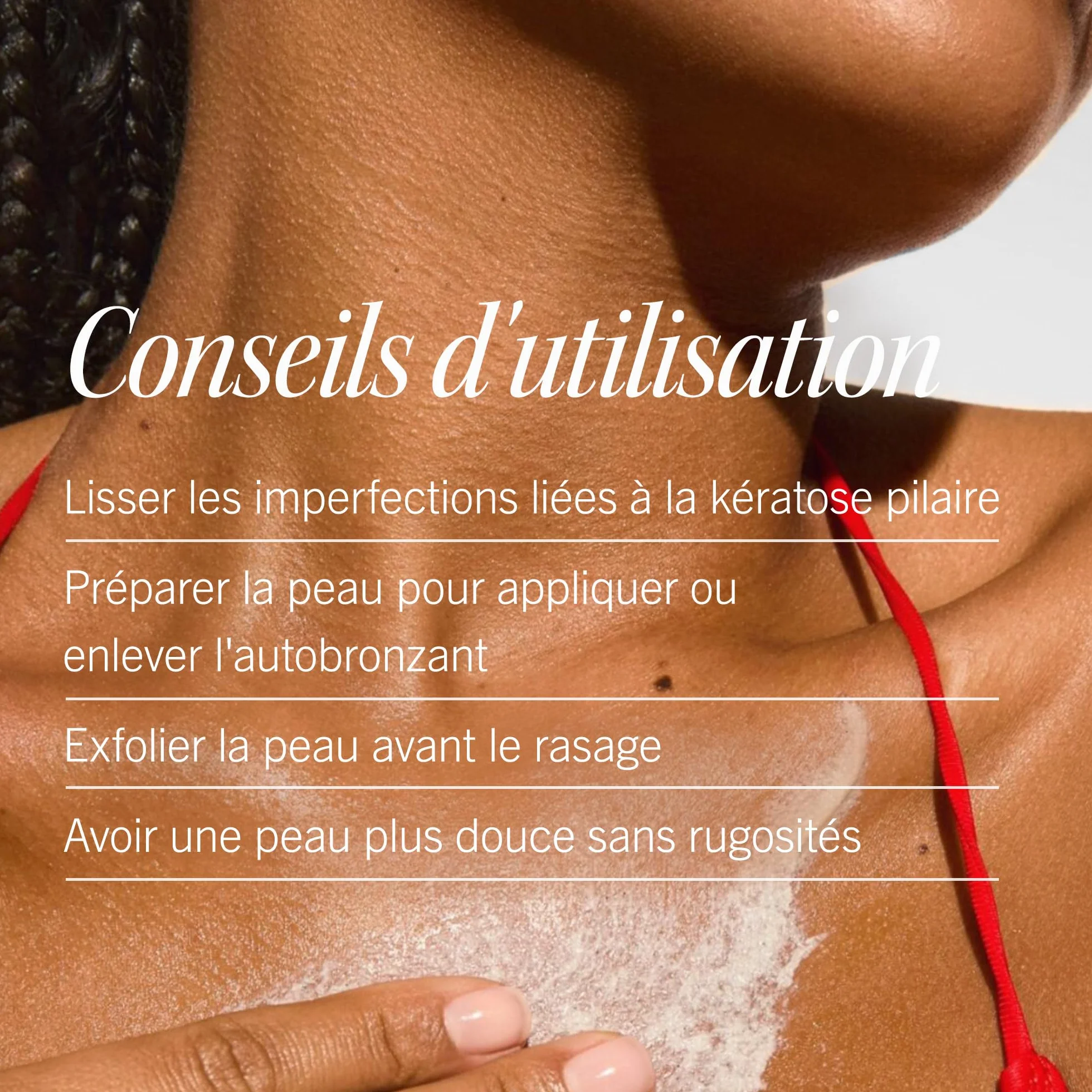 First Aid Beauty Gommage corporel KP Bump Eraser 10% AHA exfoliant kératose pilaire glycolique lactique