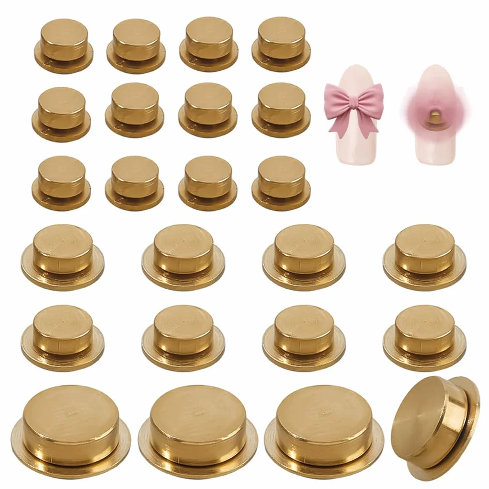 SUPERFINDINGS 24Pcs 3 Tailles Breloques Ongles Rotative Charms À Ongles Tournants Accessoires Créatifs 3D Avec Roulements Rotatifs En Laiton Brut Pour Art Des Ongles Femmes DIY Bijouterie