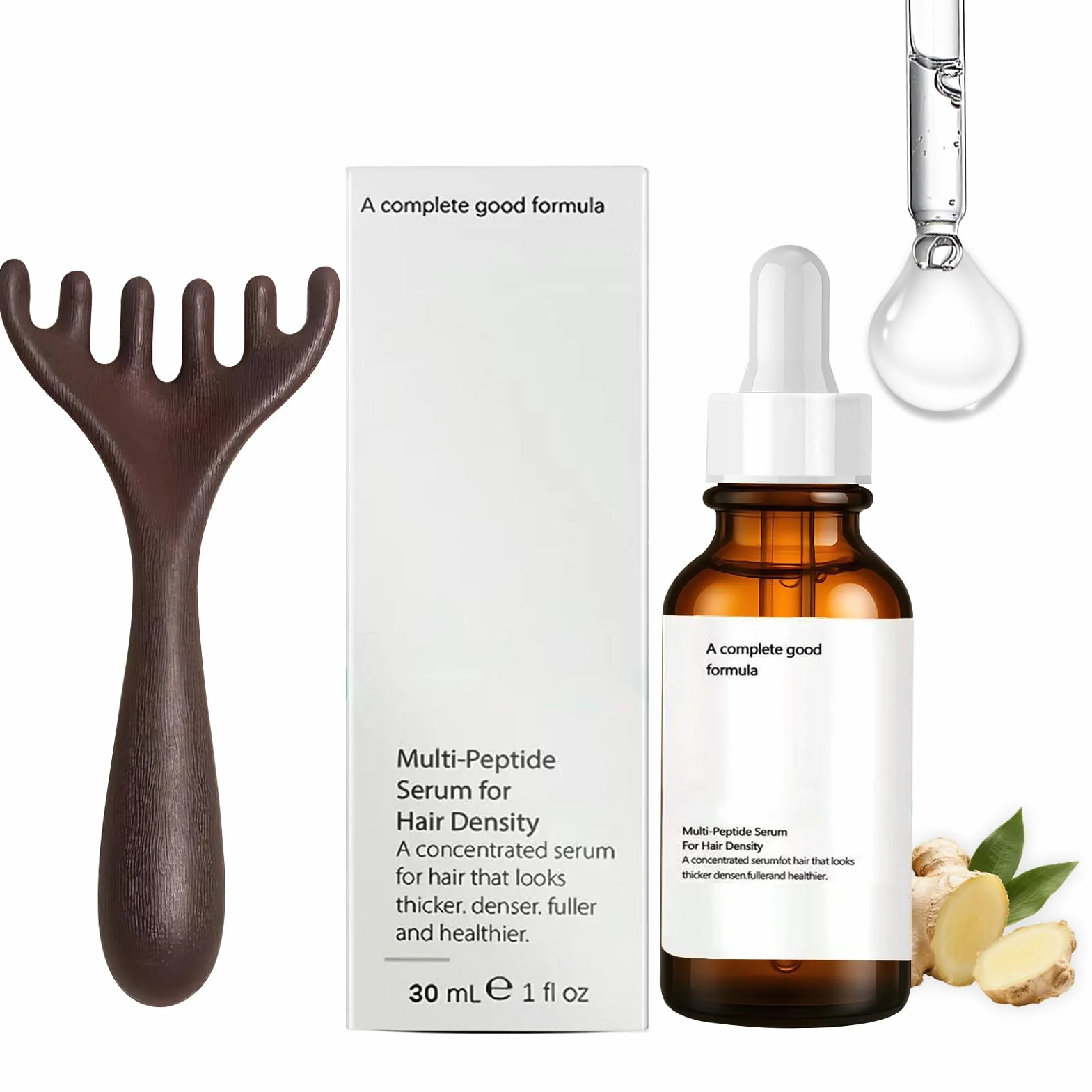 Sérum Multi-Peptide pour la Densité Capillaire, Sérum de Croissance des Cheveux, 30 ml